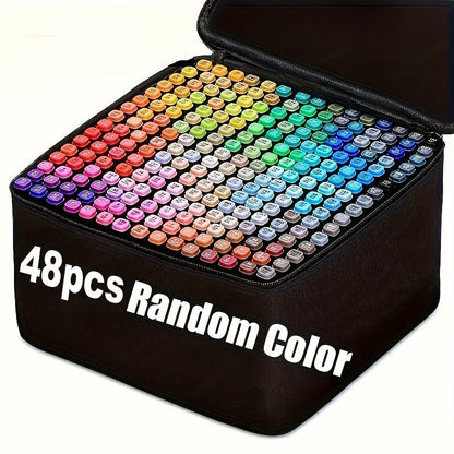 48pcs Dual - Tip Felt Tip Pens, Markers, Drawing Pens, Suitable for Comics and Sketching - Art Supplies, Perfect Christmas and Birthday Gift - GoDiscount