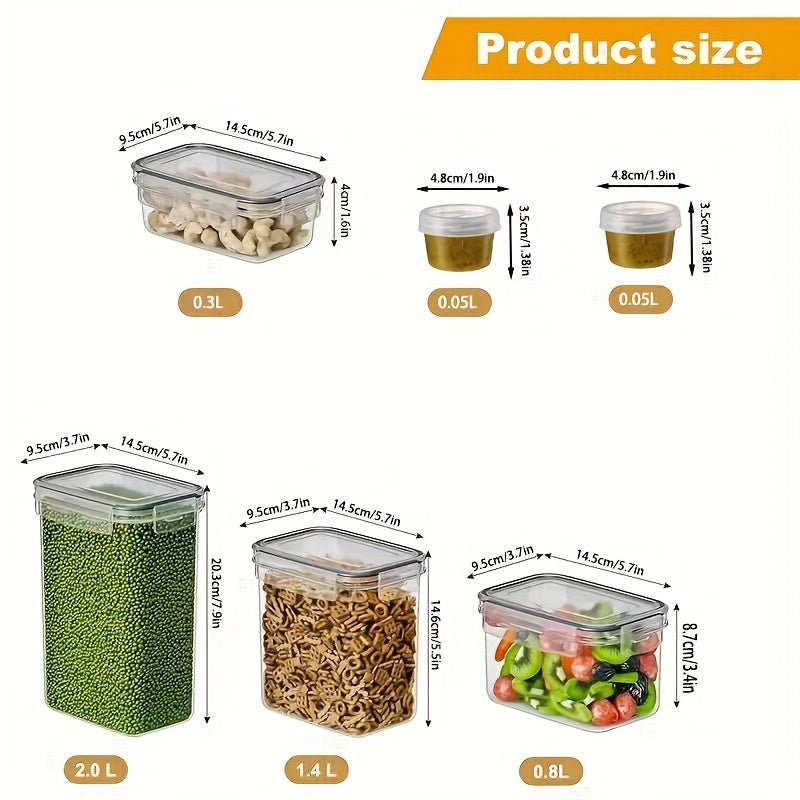 12 Kitchen And Pantry Organizing Containers | BPA - Free, PVC - Free, Food - Grade Plastic Leak - Proof Jars with Lids for Sealing, Suitable for Grains, Flour, Sugar | Includes 6 Lids + 6 Boxes, Extra Labels, Dishwasher Safe, Polypro - GoDiscount