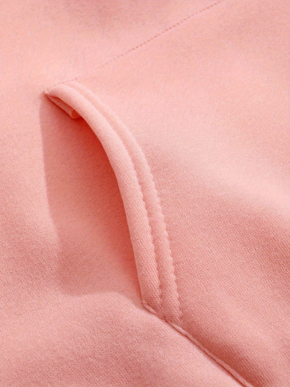 Women'S Chic Brown Hoodie with "Bichette" Print and Red Heart Design - Cozy Long Sleeve Pullover with Kangaroo Pocket, Perfect for Casual Fall/Winter Wear, Casual Wear Hoodie | Chic Casual Style | Polyester Hoodie - GoDiscount