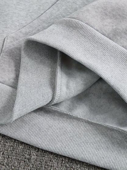 2pcs Men'S Casual Cartoon Paris Letter Drawstring Hoodie and Sports Trousers Set | Hooded, Loose Fit, Slight Stretch Fabric, Patterned for Fall/Winter - GoDiscount