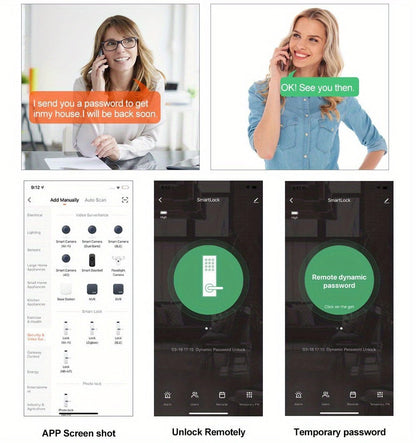 YiToo Smart Door Lock, 5 - in - 1with Fingerprint & Password &key&APP&RFID Card, Smart Fingerprint Door Lock, Aluminum Alloy, Battery - Powered (No Battery Included), Keyless Entry Biometric Lock for Home, Secure Door Lock, Door Lo - GoDiscount