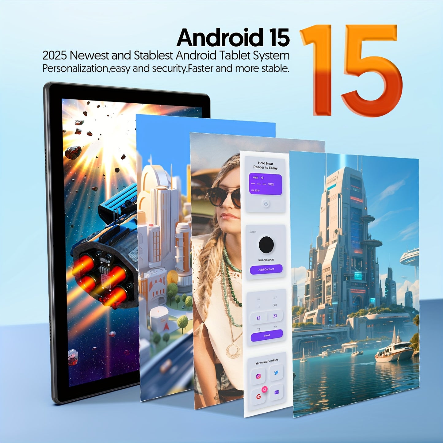 10 Inch Android 15 Tablet, 12 (3+9) GB RAM, 64GB ROM, Quad Core Processor, 2.0MP+8.0MP Camera, 6000mAh, High Cost Performance, Suitable For Daily Use, Study And Office. Multiple Combinations (tablet/tablet+leather Case/tablet - GoDiscount