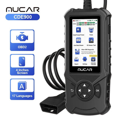 MUCAR CDE900/CDE900 PRO OBD2 Auto Diagnostic Tool car Scanner Tools full system 28 reset Code Reader Scan Tool 2+32G WIFI Update - GoDiscount