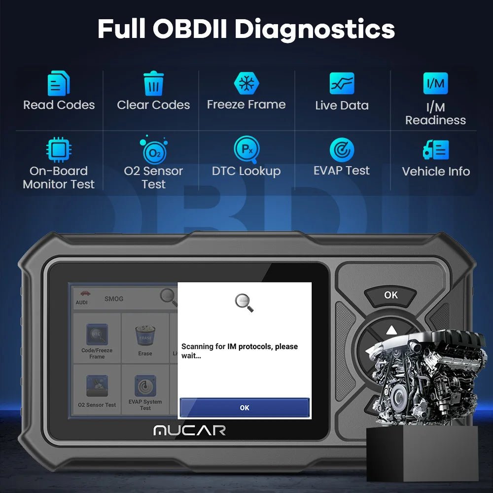 MUCAR CDE900/CDE900 PRO OBD2 Auto Diagnostic Tool car Scanner Tools full system 28 reset Code Reader Scan Tool 2+32G WIFI Update - GoDiscount