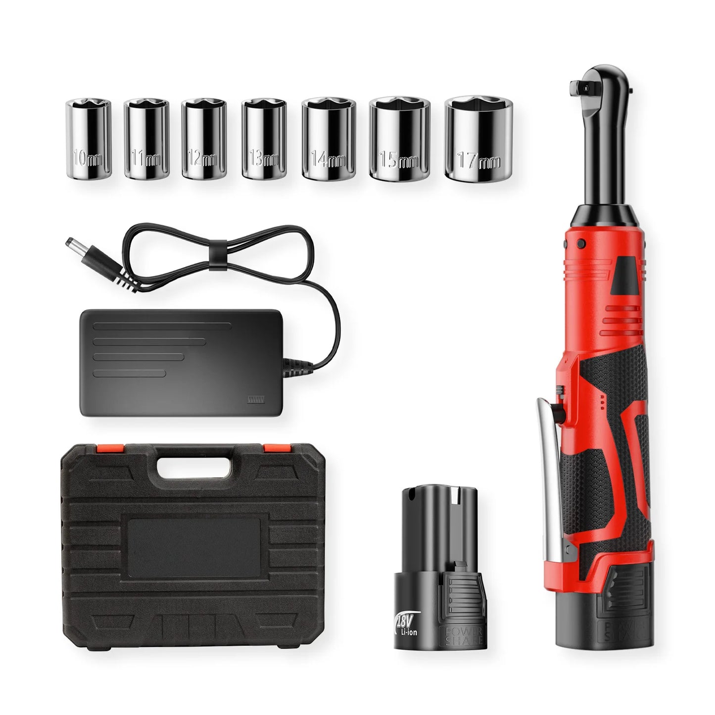 🔧⚡ Clé à Cliquet Sans Fil 50Nm – Rotation 90° + 2 Batteries 2000mAh & 7 Douilles 🧰 - GoDiscount