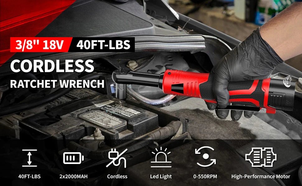 🔧⚡ Clé à Cliquet Sans Fil 50Nm – Rotation 90° + 2 Batteries 2000mAh & 7 Douilles 🧰 - GoDiscount