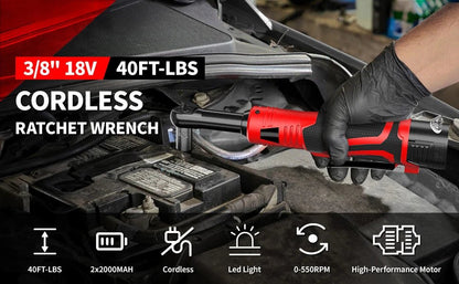 🔧⚡ Clé à Cliquet Sans Fil 50Nm – Rotation 90° + 2 Batteries 2000mAh & 7 Douilles 🧰 - GoDiscount