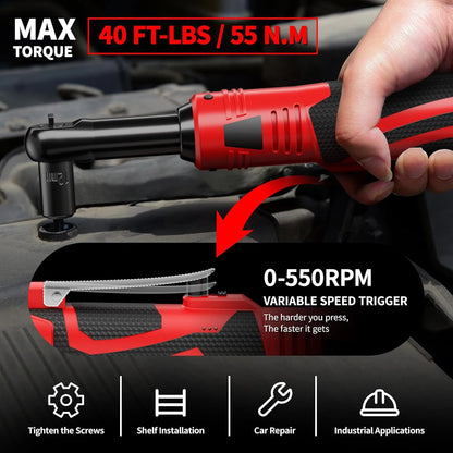🔧⚡ Clé à Cliquet Sans Fil 50Nm – Rotation 90° + 2 Batteries 2000mAh & 7 Douilles 🧰 - GoDiscount