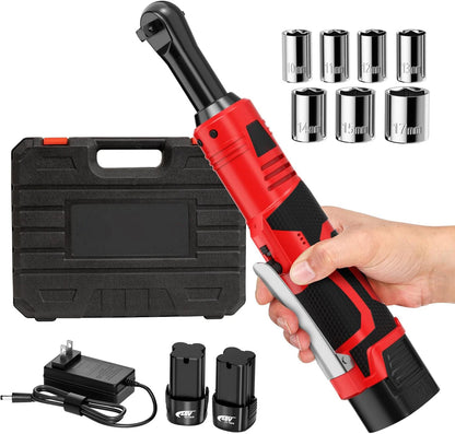 🔧⚡ Clé à Cliquet Sans Fil 50Nm – Rotation 90° + 2 Batteries 2000mAh & 7 Douilles 🧰 - GoDiscount
