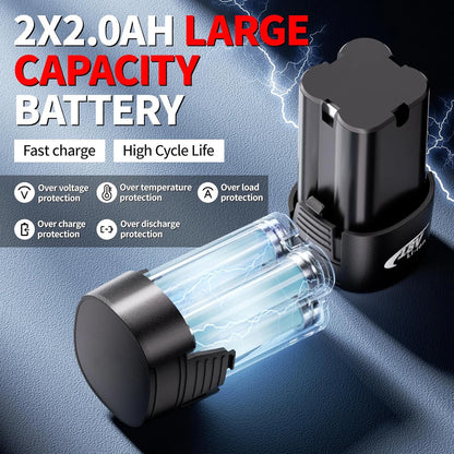 🔧⚡ Clé à Cliquet Sans Fil 50Nm – Rotation 90° + 2 Batteries 2000mAh & 7 Douilles 🧰 - GoDiscount