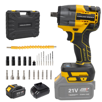 3️⃣ 🔋⚙️ Clé à Chocs Électrique 480N.m – Set 26PCS Brushless avec Batterie Lithium & Boîte de Transport - GoDiscount