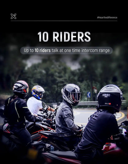 🎶💨 Intercom Moto Bluetooth Lexin B4FM - X – 10 Riders, Partage de Musique, Communication Sans Fil Type - C - GoDiscount
