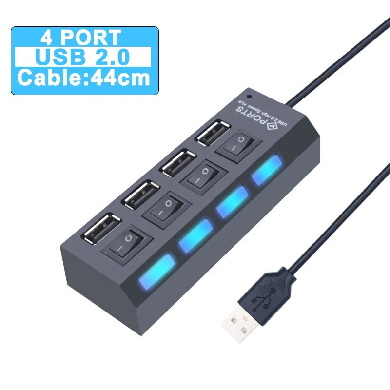 Hub USB 3.0 Multi - Ports avec Interrupteur – 4/7 Ports USB 2.0 & 3.0 pour PC - GoDiscount