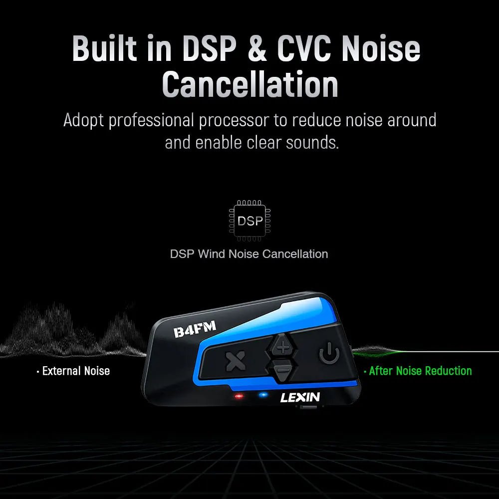 🎶💨 Intercom Moto Bluetooth Lexin B4FM - X – 10 Riders, Partage de Musique, Communication Sans Fil Type - C - GoDiscount