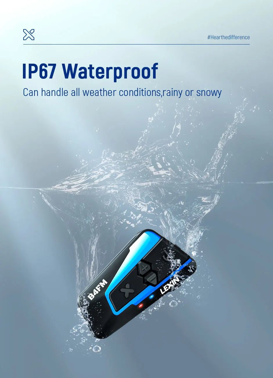 🎶💨 Intercom Moto Bluetooth Lexin B4FM - X – 10 Riders, Partage de Musique, Communication Sans Fil Type - C - GoDiscount