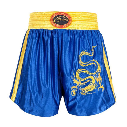 ⭐ Short Muay Thai Homme – Brodé, Sport Fitness, Kickboxing & MMA | Modèle Unisexe Enfant & Adulte – Trunks Personnalisables Noir - GoDiscount