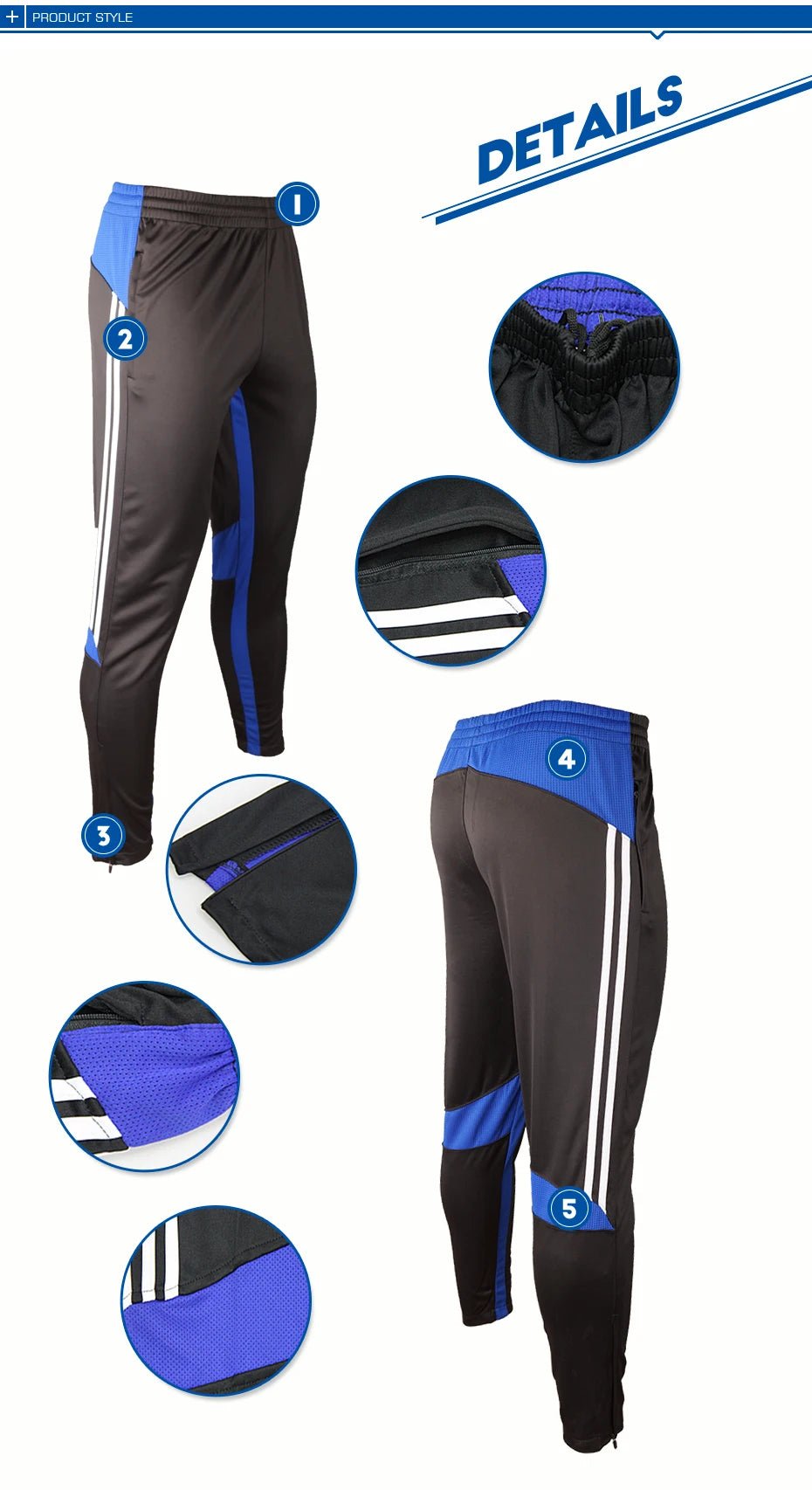 Pantalon de Sport Homme Shinestone – Pantalon d’Entraînement de Football avec Poche Zippée, Jogging Fitness et Course - GoDiscount