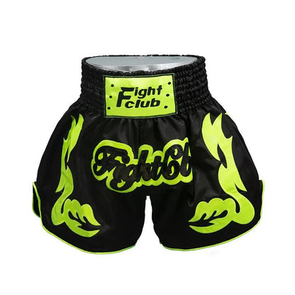 ⭐ Short Muay Thai Homme – Brodé, Sport Fitness, Kickboxing & MMA | Modèle Unisexe Enfant & Adulte – Trunks Personnalisables Noir - GoDiscount