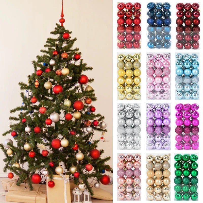 1box Christmas Balls Christmas Tree Ornaments Ball Xmas Hanging Tree Pendants Home Party Decor 2026 New Year Gift Noel Navidad - GoDiscount