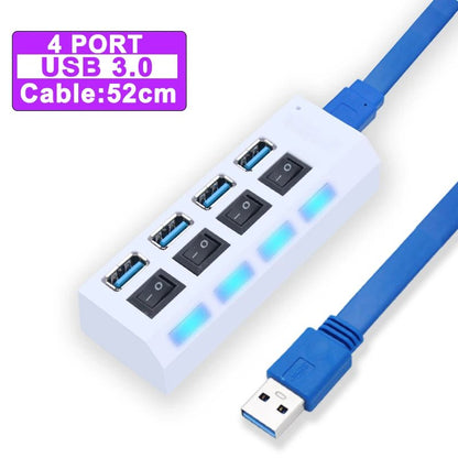 Hub USB 3.0 Multi - Ports avec Interrupteur – 4/7 Ports USB 2.0 & 3.0 pour PC - GoDiscount