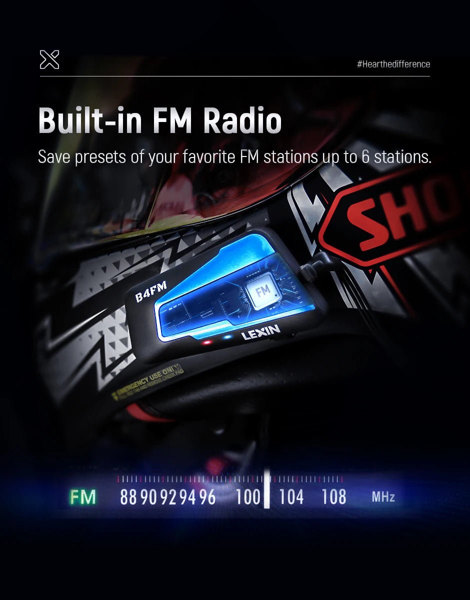 🎶💨 Intercom Moto Bluetooth Lexin B4FM - X – 10 Riders, Partage de Musique, Communication Sans Fil Type - C - GoDiscount