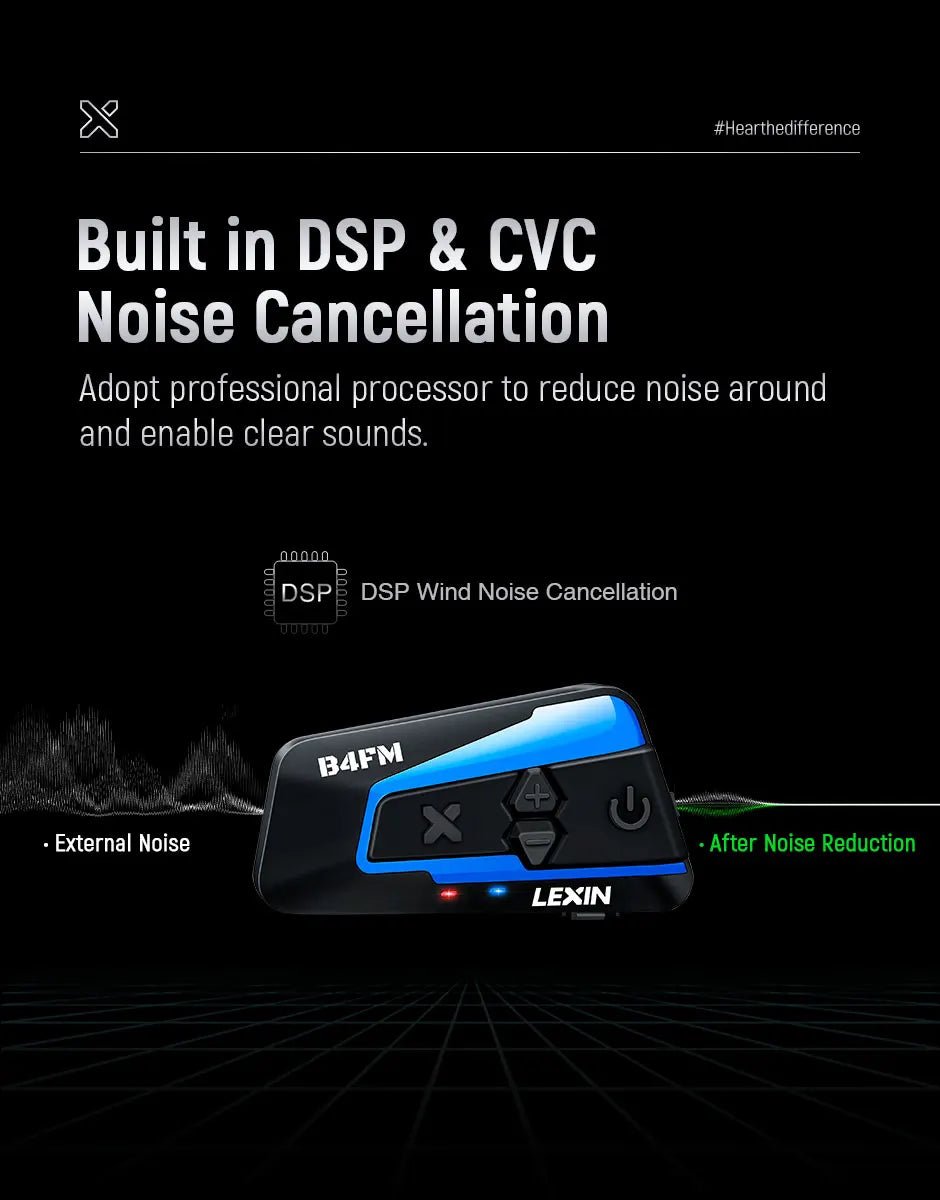 🎶💨 Intercom Moto Bluetooth Lexin B4FM - X – 10 Riders, Partage de Musique, Communication Sans Fil Type - C - GoDiscount
