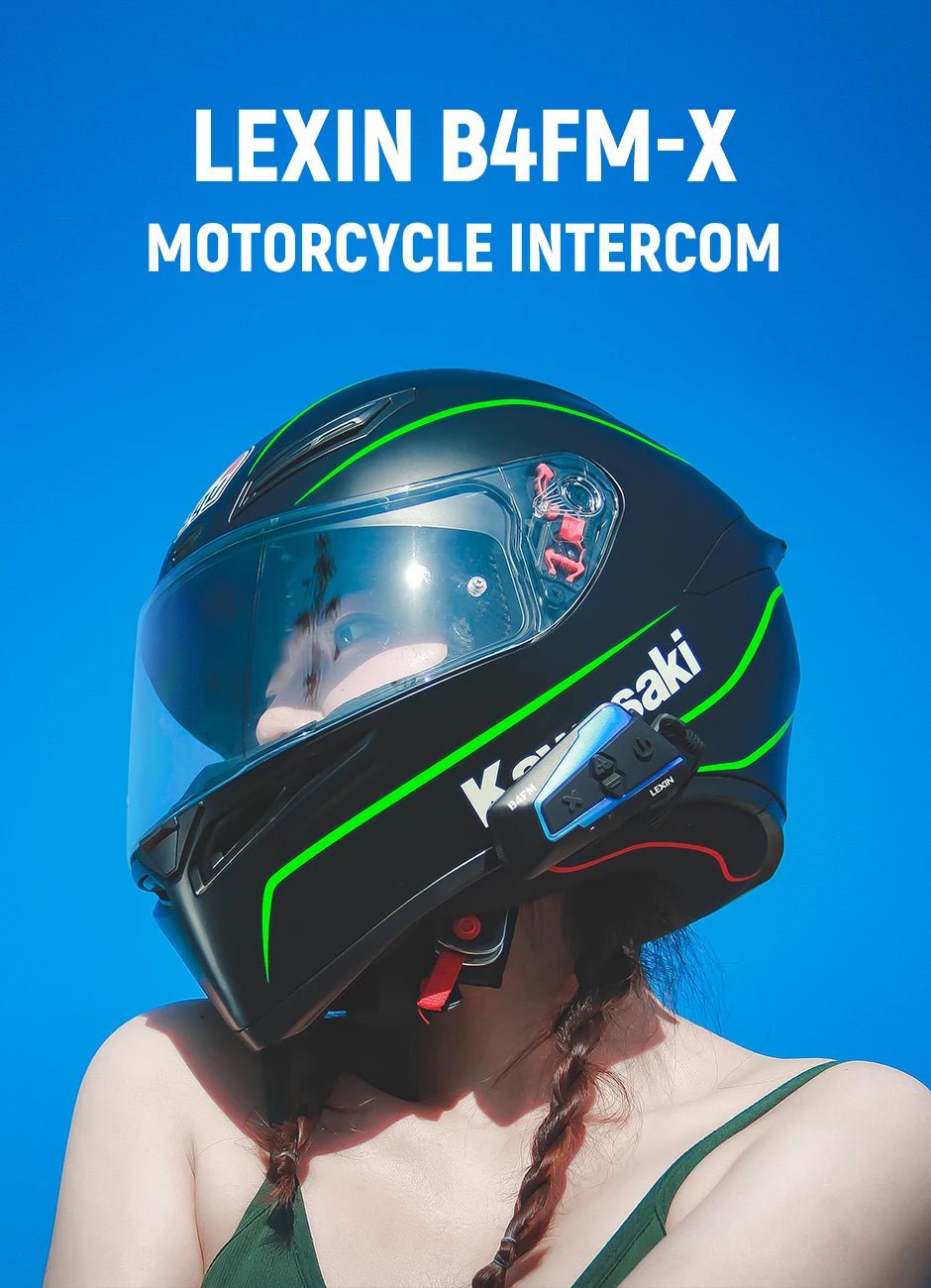 🎶💨 Intercom Moto Bluetooth Lexin B4FM - X – 10 Riders, Partage de Musique, Communication Sans Fil Type - C - GoDiscount