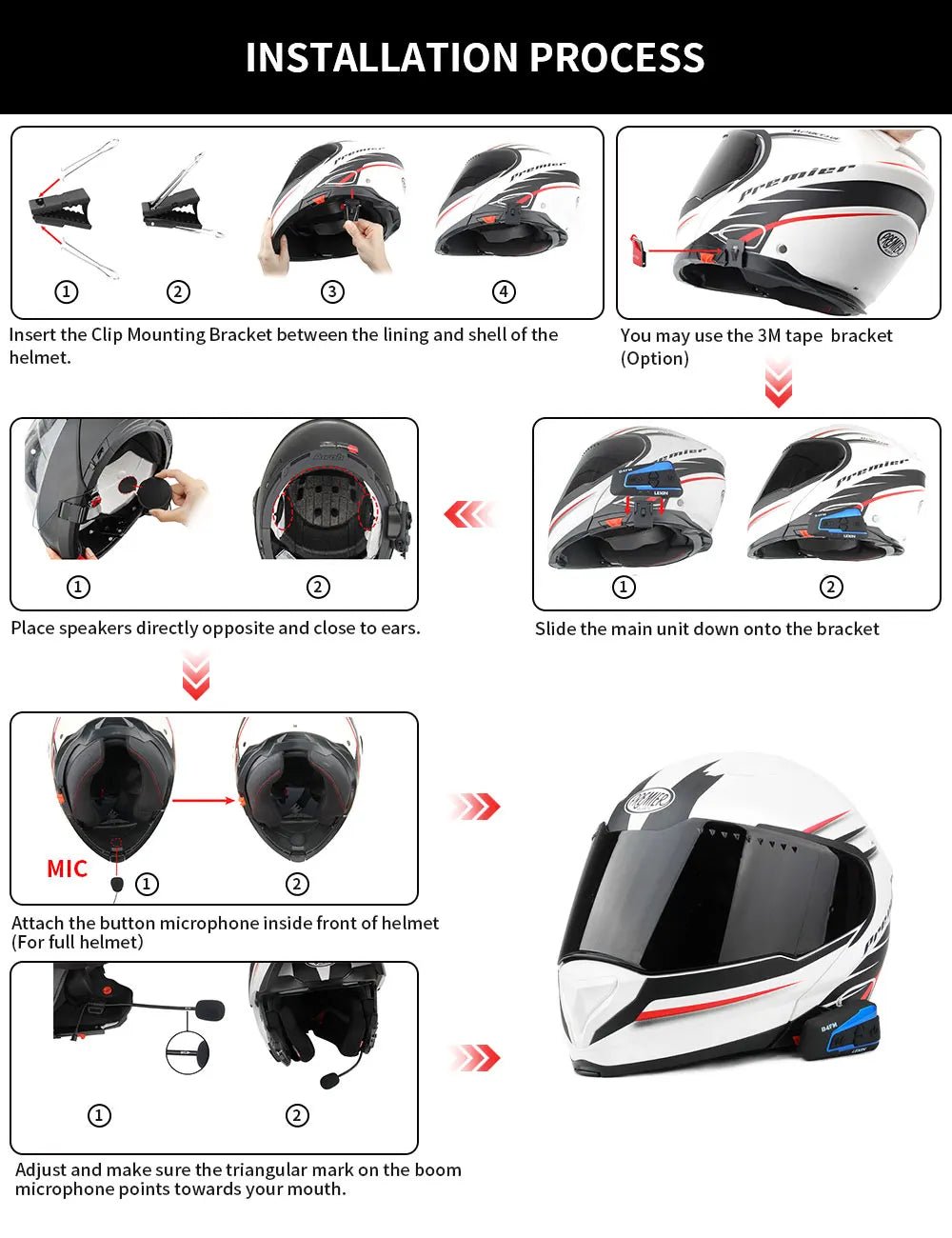 🎶💨 Intercom Moto Bluetooth Lexin B4FM - X – 10 Riders, Partage de Musique, Communication Sans Fil Type - C - GoDiscount