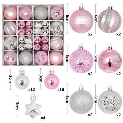 44Pcs 3/6CM Christmas Ball Christmas Tree Decoration Ornaments for Home Decor Halloween New Year Navidad Pendant Ball Accessory - GoDiscount