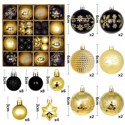 44Pcs 3/6CM Christmas Ball Christmas Tree Decoration Ornaments for Home Decor Halloween New Year Navidad Pendant Ball Accessory - GoDiscount