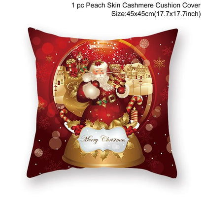 Christmas Cushion Cover Decoration Home Santa Decorations Gift Navidad Happy New Year 2022 - GoDiscount
