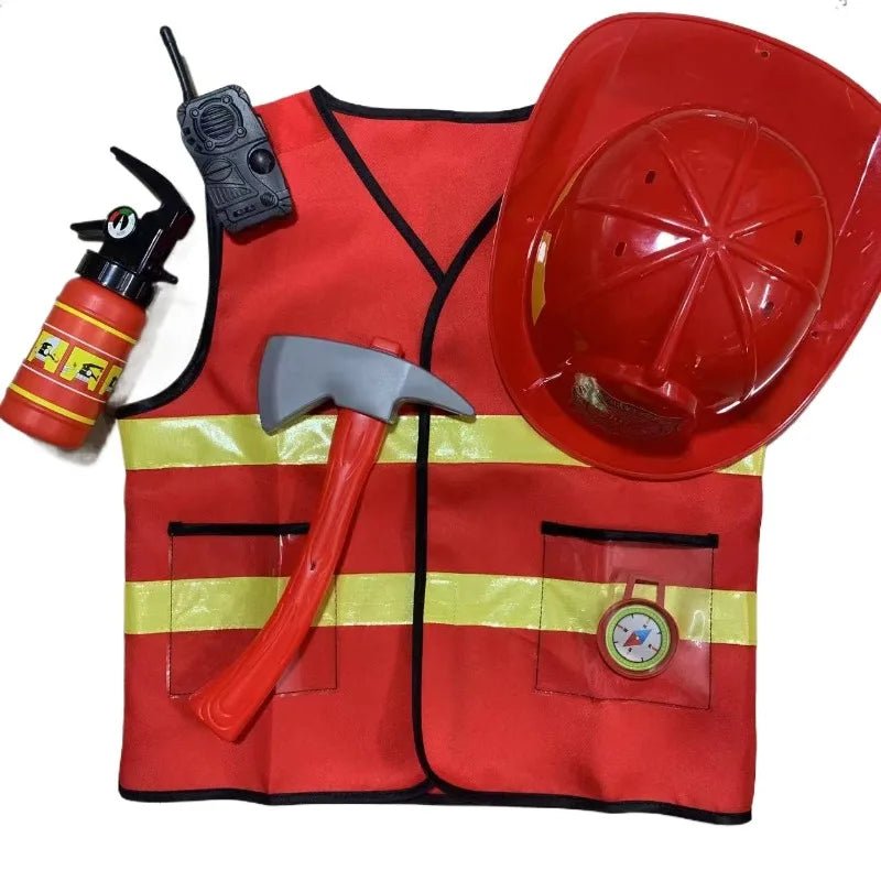 Déguisement Pompier Enfant – Costume de Petit Sapeur avec Casque pour Fête, Carnaval et Halloween - GoDiscount