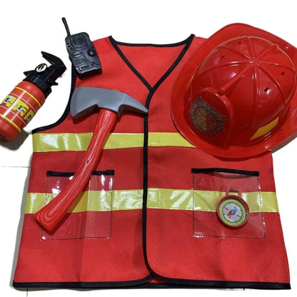 Déguisement Pompier Enfant – Costume de Petit Sapeur avec Casque pour Fête, Carnaval et Halloween - GoDiscount