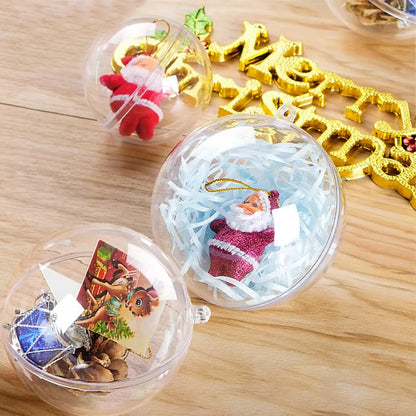 Wholesale Transparent DIY Plastic Ball Filling Decorative Hanging Ornaments Christmas Tree Open Ball Box Gifts for Wedding Party - GoDiscount