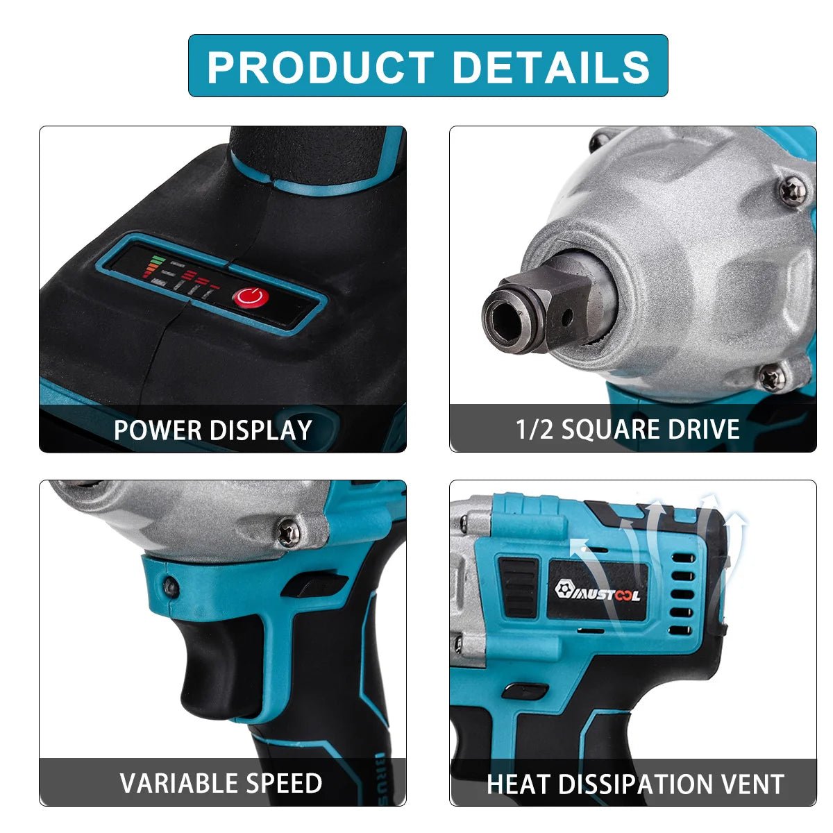 1️⃣ ⚡🛠️ Drillpro Power Set 800N.m – Clé à Chocs + Marteau Perforateur 13mm Compatible Makita 18V - GoDiscount