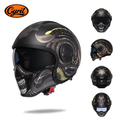 🏍️💥 Casque Moto CYRIL – Full Face & Open Face, Homologué ECE DOT, Casque Modular avec Double Visor - GoDiscount