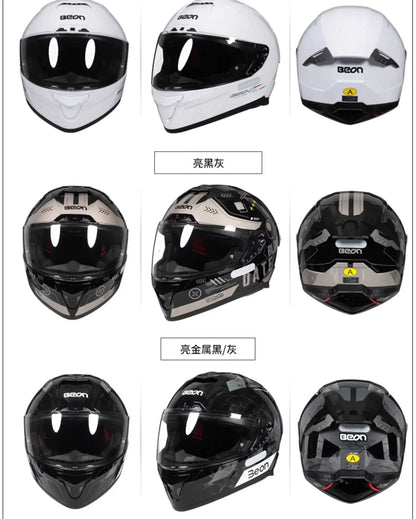 💨🛡️ Casque Moto Beon - 507 – Casque Full Face Racing, Certifié DOT/ECE | Pour Toute Saison - GoDiscount