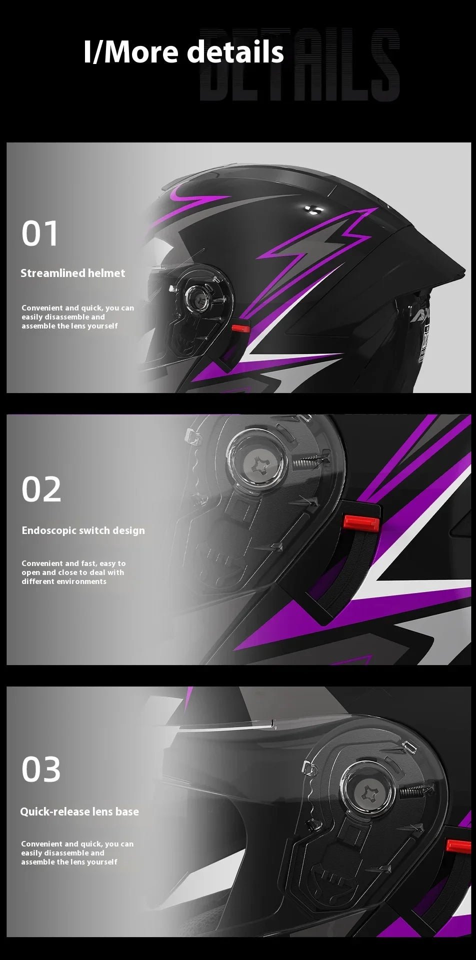 Casque Moto Modulaire Personnalisé – Double Lentille, Casque Intégral pour Homme et Femme, Motocross Racing - GoDiscount