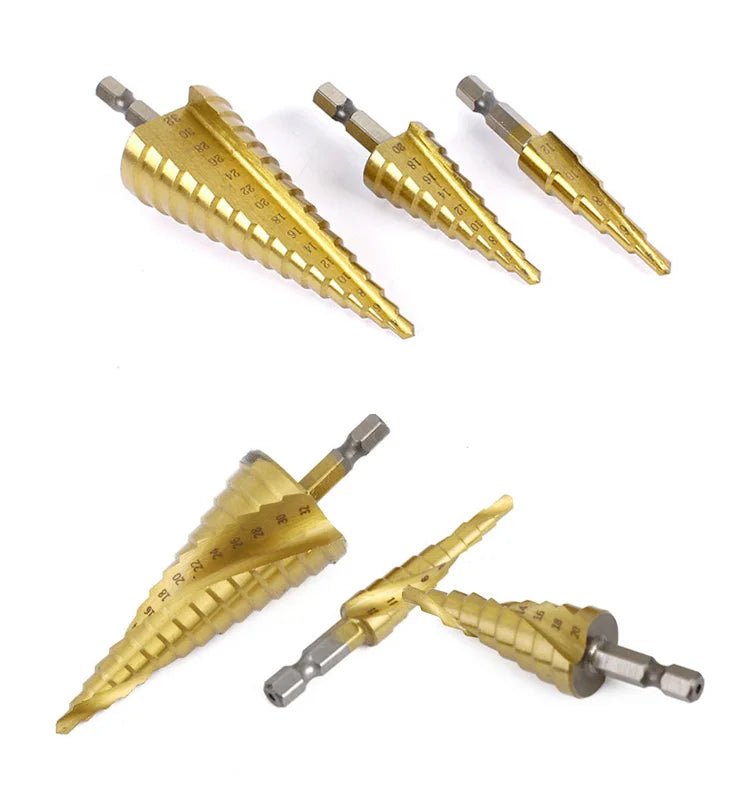 1️⃣ Forets Étagés HSS Titane – Perçage Ultra - Précis Bois & Métal (4–12 / 4–20 / 4–32 mm) - GoDiscount