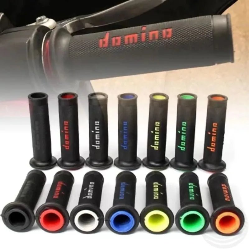 🏍️💥 Poignées Moto 22/24mm – GEL Domino Grip en Caoutchouc, 4 Couleurs pour KTM, Yamaha, Pit Bike, Motocross - GoDiscount
