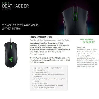 Razer DeathAdder Viper – Souris Gaming Filaire 6400 DPI | Édition Standard Esports LOL - GoDiscount