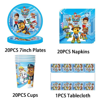 Décoration Anniversaire PAW Patrol – Set Complet Fournitures de Fête : Assiettes, Serviettes, Ballons & Accessoires - GoDiscount