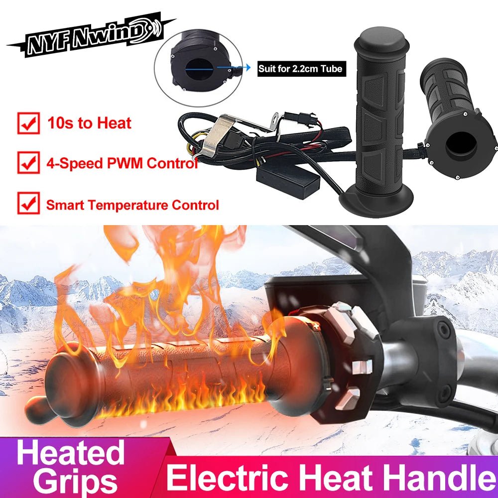 🔥 Poignées Chauffantes Moto 22mm – Chauffage Réglable, Confort Hiver pour Scooter & Moto 🔥⚡ - GoDiscount