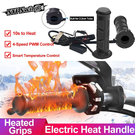 🔥 Poignées Chauffantes Moto 22mm – Chauffage Réglable, Confort Hiver pour Scooter & Moto 🔥⚡ - GoDiscount