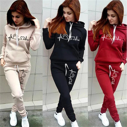 ⭐ Ensemble Femme 2 Pièces Printemps/Automne – Hoodie Pull-over + Pantalon Jogging | Tenue Décontractée & Sport Polerones de Mujer