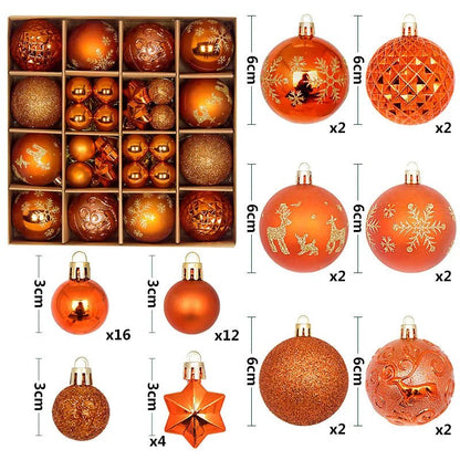 44Pcs 3/6CM Christmas Ball Christmas Tree Decoration Ornaments for Home Decor Halloween New Year Navidad Pendant Ball Accessory - GoDiscount