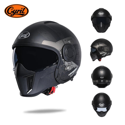 🏍️💥 Casque Moto CYRIL – Full Face & Open Face, Homologué ECE DOT, Casque Modular avec Double Visor - GoDiscount