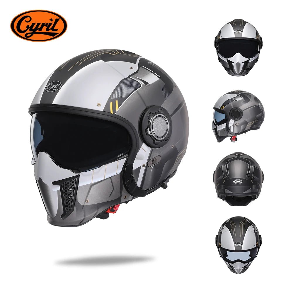 🏍️💥 Casque Moto CYRIL – Full Face & Open Face, Homologué ECE DOT, Casque Modular avec Double Visor - GoDiscount