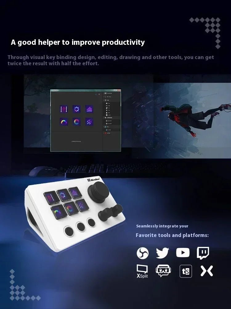 Mirabox N3 Streamdeck Keypad Screen Knob Customization Macro Mini Keyboard Visual Desktop Console For Desktop Computer Gifts - GoDiscount