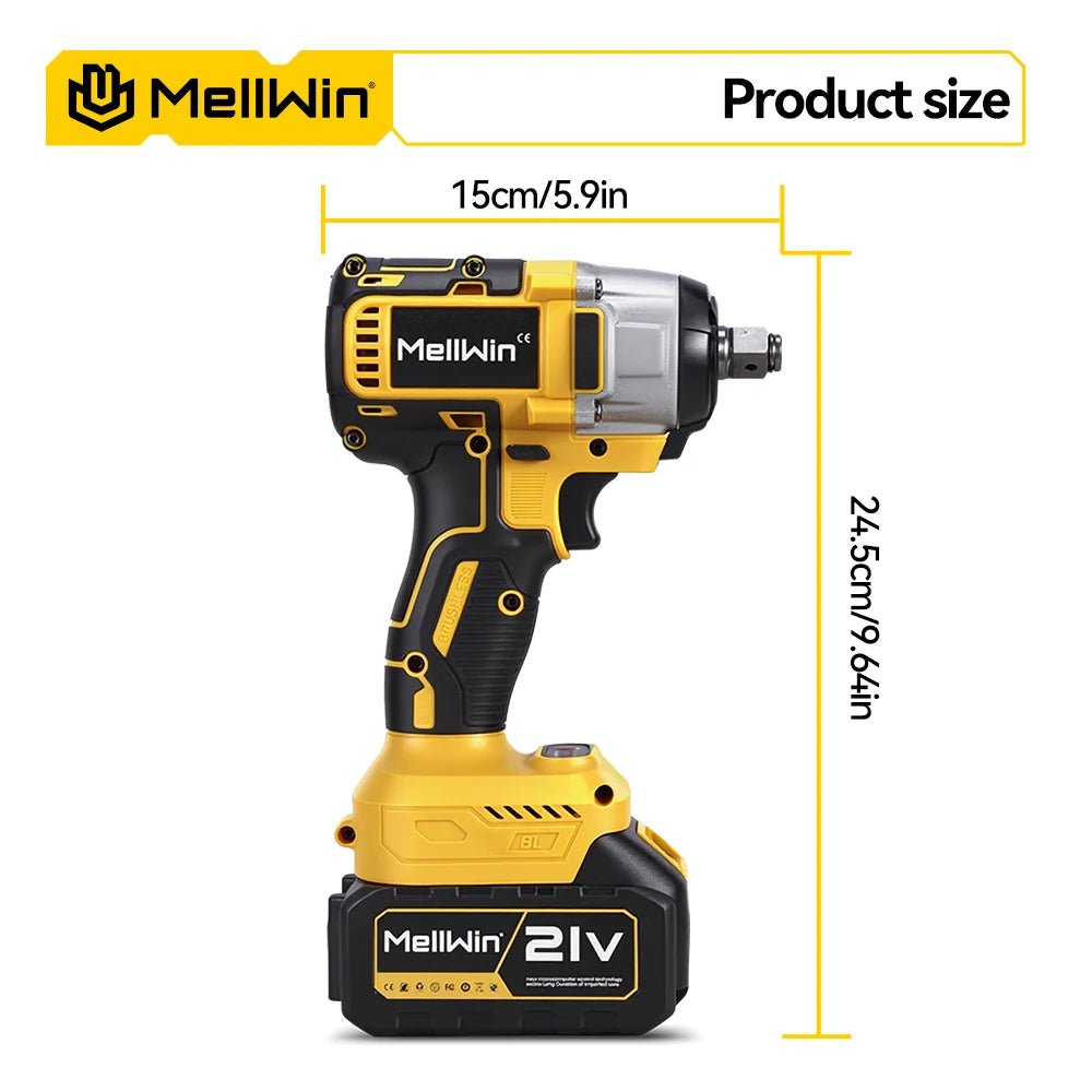 MELLWIN 800W Brushless Electric Wrench Set 3 - IN - 1 Cordless Electirc Drill/Screwdriver/Impact Wrench For Makita 18V Battery Pin - GoDiscount